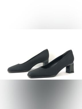 New! Classic Blue Mid Block Leather Heel Pumps - Patent Women's Dress Shoe